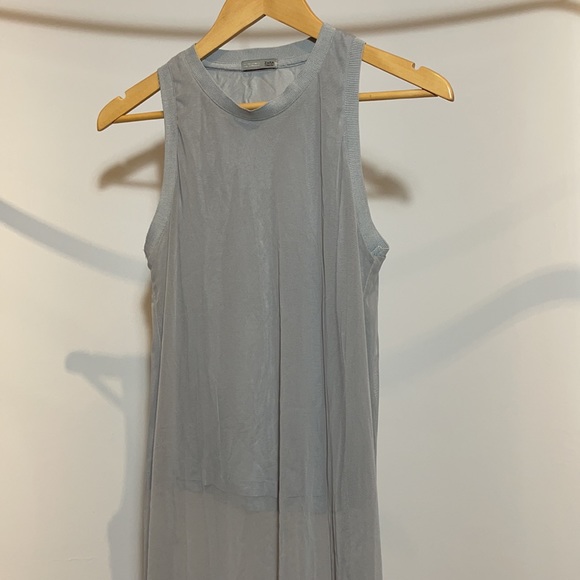 Zara Long Sheer Side Slit Tank Top - Picture 4 of 8